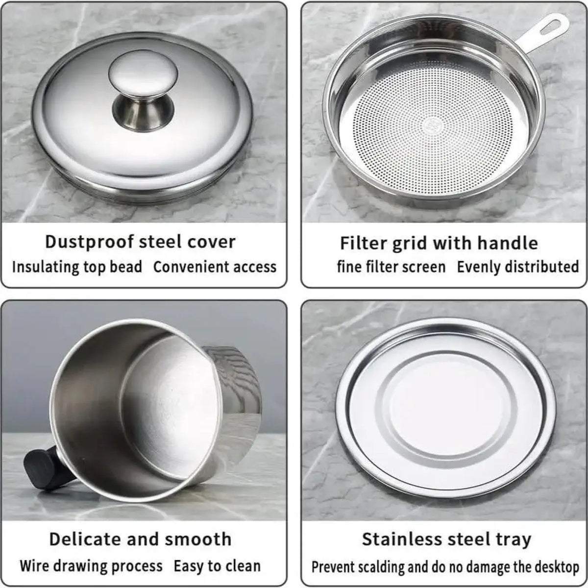 1 Count Modern Kitchen Oil Dispenser with Tray &amp; Lid,Stainless Steel Oil Pot with Filter,Bacon Grease Container, Cooking Oil Can, Kitchenware, Utensils, Kitchen Gadgets
