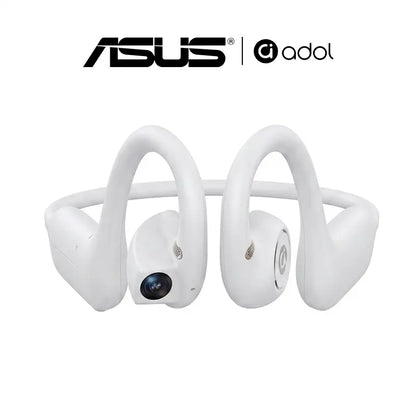 ASUS Adol OWS-G206 On-Ear Wireless Bluetooth Headphones - Audio Device with 8MP EIS Stab. Camera, First-Persp., Waterproof Design
