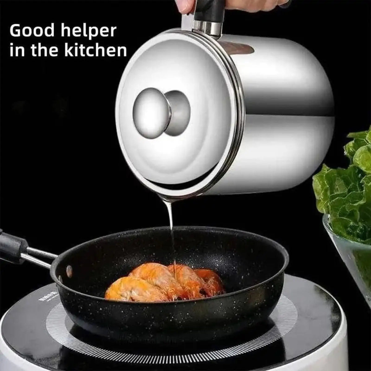 1 Count Modern Kitchen Oil Dispenser with Tray &amp; Lid,Stainless Steel Oil Pot with Filter,Bacon Grease Container, Cooking Oil Can, Kitchenware, Utensils, Kitchen Gadgets