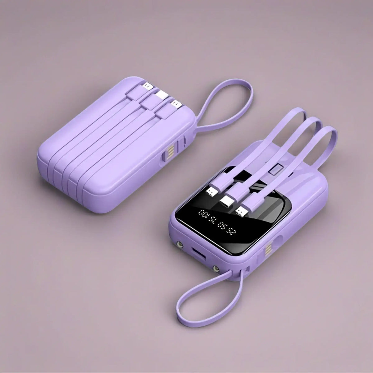 20000Mah Portable Power Bank (Portable Charger) with Built-In 4 Retractable Cables, LED Digital Display, Dual USB Output, LED Light Flashlight, Lanyard, Micro Plug for Mobile Devices, Iphone, Android Smartphones &amp; Electronics (Device Protection Included)