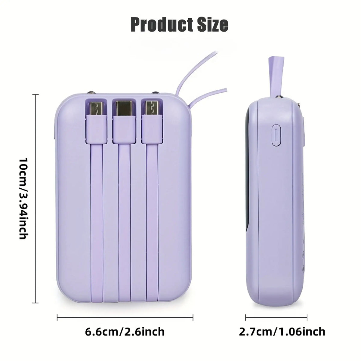 20000Mah Portable Power Bank (Portable Charger) with Built-In 4 Retractable Cables, LED Digital Display, Dual USB Output, LED Light Flashlight, Lanyard, Micro Plug for Mobile Devices, Iphone, Android Smartphones &amp; Electronics (Device Protection Included)