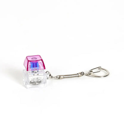 Single-Key LED Glowing Keyboard Keychain Fidget Toy, Stress Reliever for Anxiety &amp; ADHD, Cool Novelty Gift for Kids, Fashion Accessory, Unisex, Casual Wear, Finger Clicker, Fidgets, Glow Click Toy